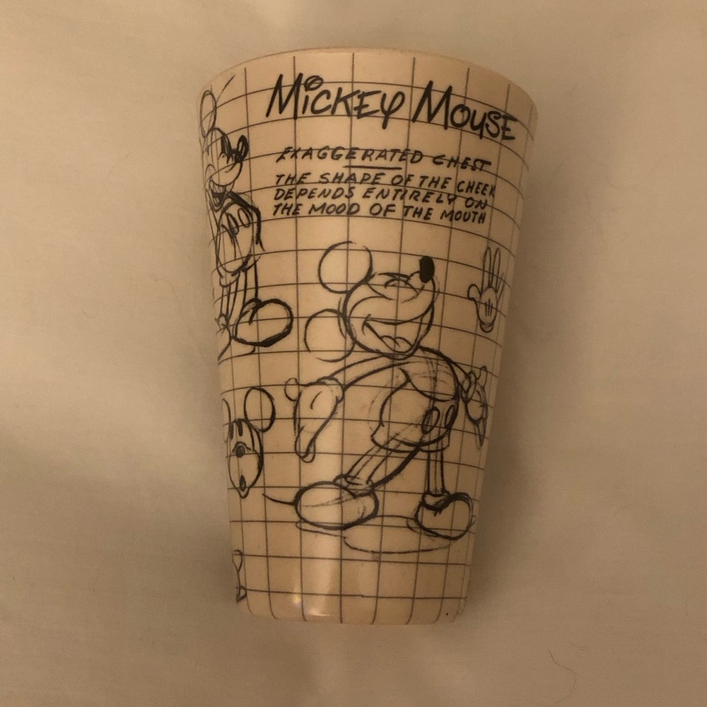 Mickey Mouse Plastic Sketch Cup - Black on Cream